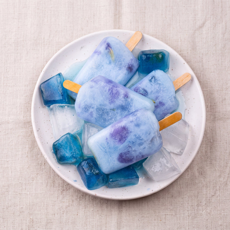Blue Pea Lemon Popsicles